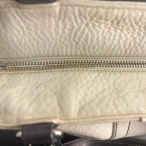 Coach White and Black Leather Tote Bag F13089 - Picture 3 of 7